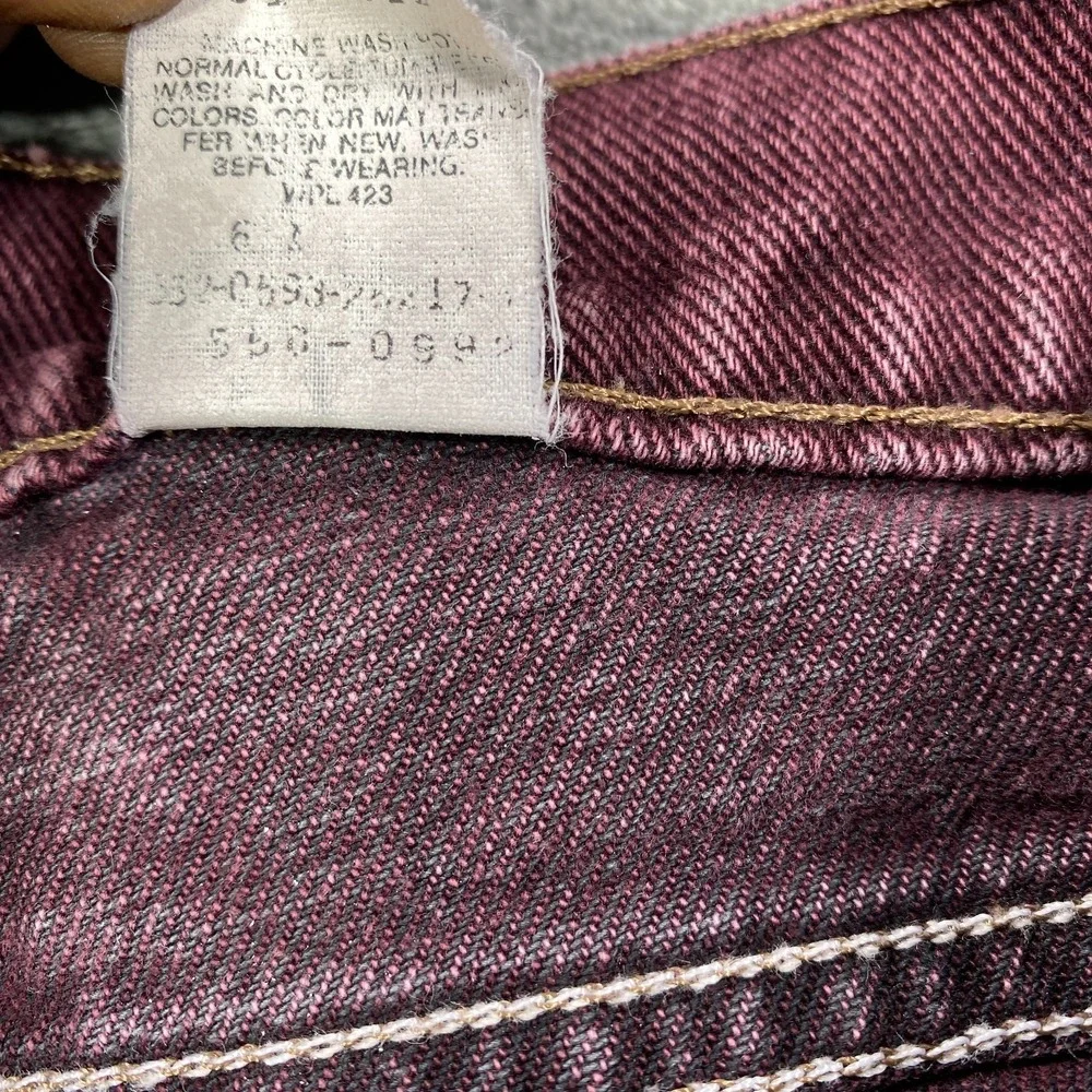 Vintage Levi's 550 Red Tab Jeans Mens 34x28 USA Made Burgundy Faded 90s